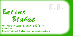 balint blahut business card